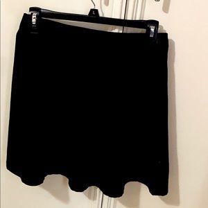 Black faux suede skirt